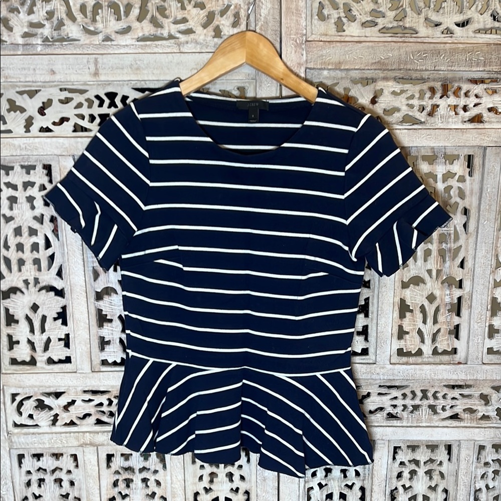 J. Crew Blue and White top